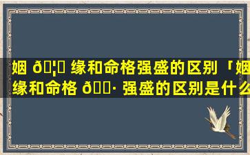 姻 🦈 缘和命格强盛的区别「姻缘和命格 🌷 强盛的区别是什么」